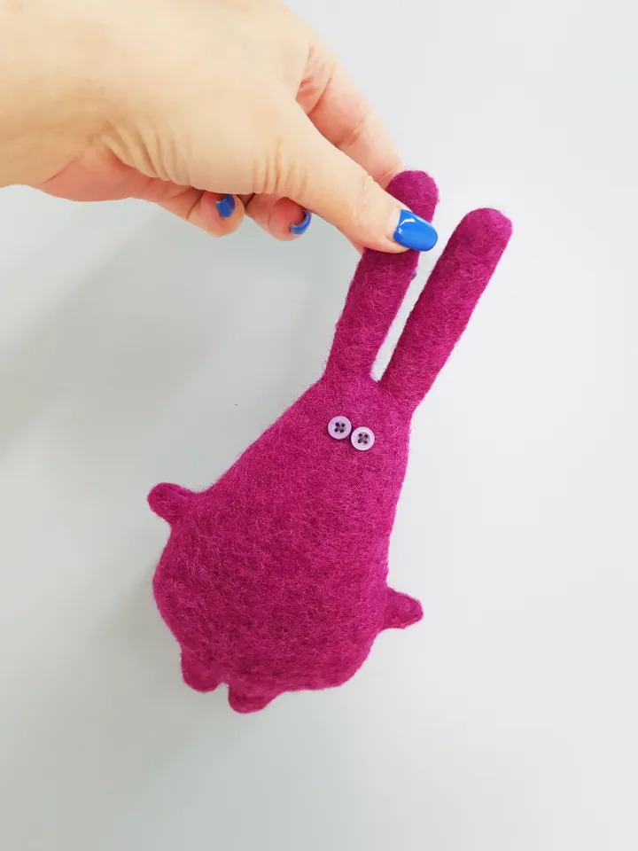 Pink rabbits sewing patterns PDF, set of 2 tutorials in English, rag doll sewing diy