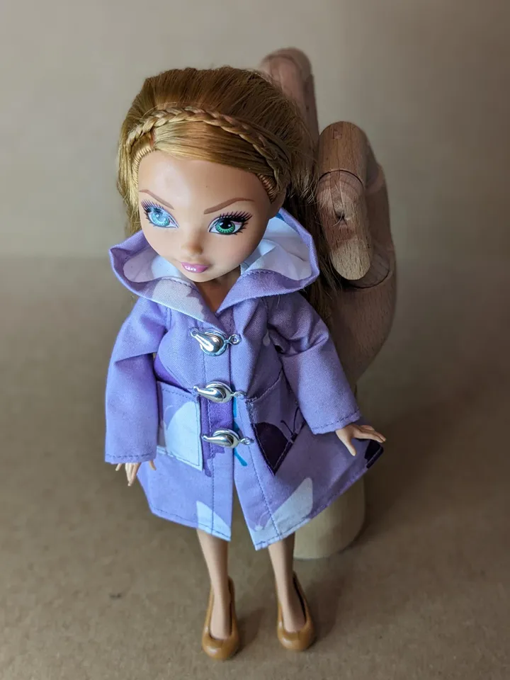 Handmade purple raincoat for 10.5-inch female dolls (MH, EAH)