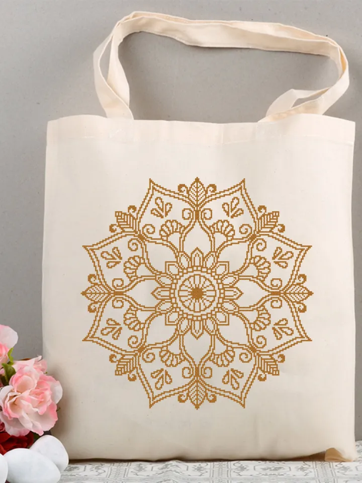 Flower mandala cross stitch pattern download PDF Simple mandala digital Monochrome cross stitch Modern cross stitch DIY Home decor #M179