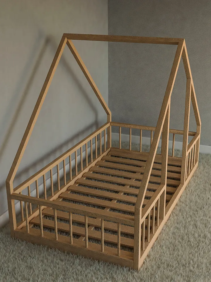 Montessori Floor House Bed Plan, Twin Size, PDF, DIY