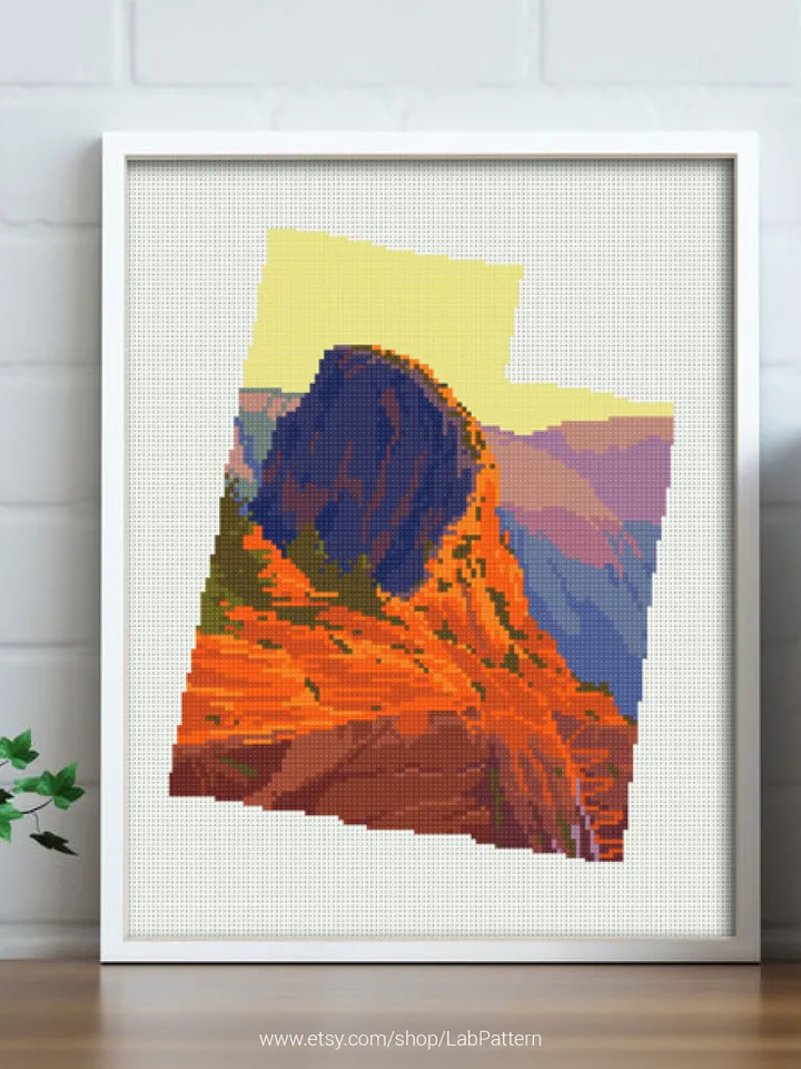 Utah State Silhouette Cross stitch pattern | Embroidery Pattern | Instant Download | Embroidery Designs