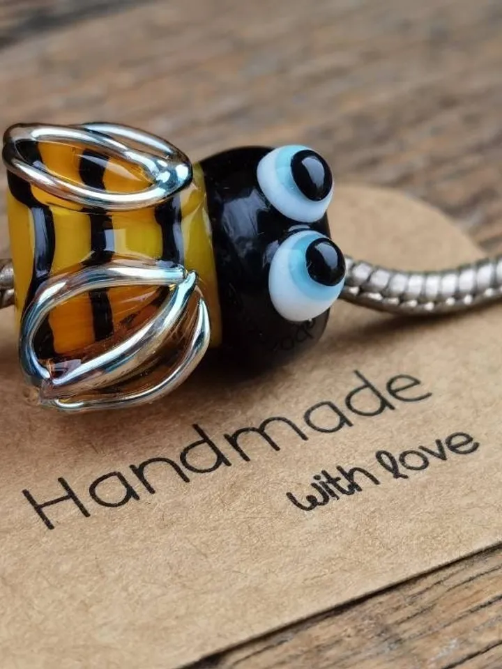 Honey Bee charm Queen bee gifts Bumble bee jewelry Bee art Bee bracelet Bee accessories Bee shoe charms Bee amulet Bee beads Bee dread beads