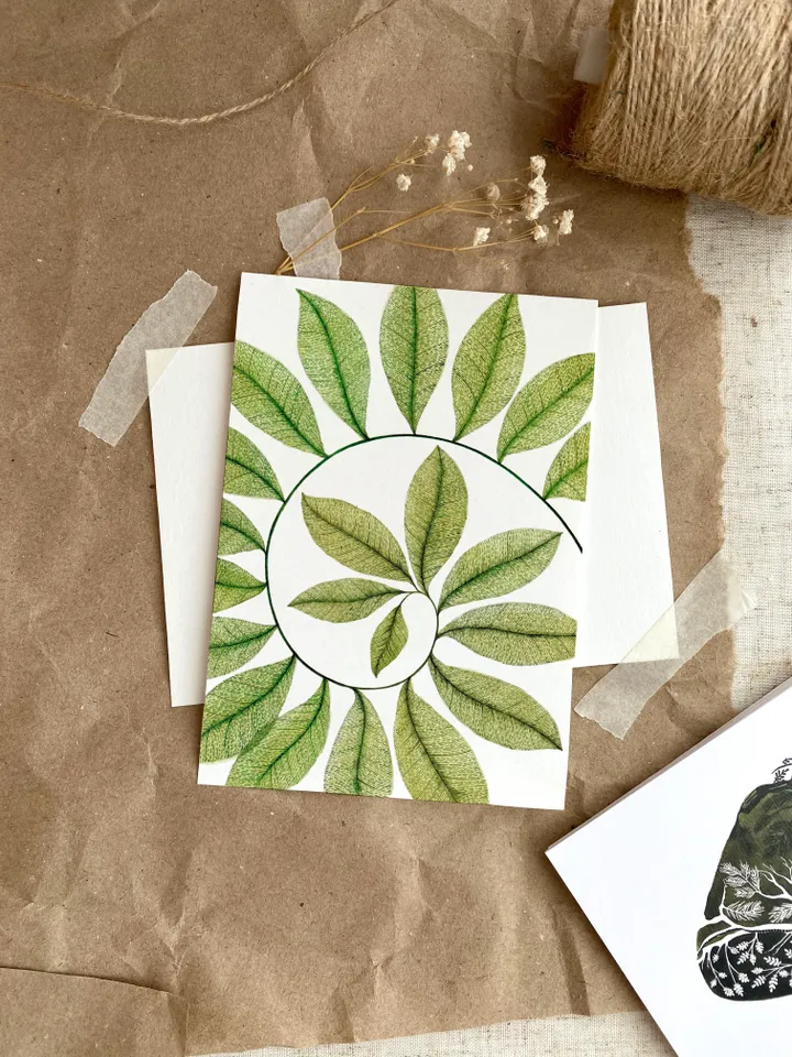 Set of 4 botanical postcards TRANSPARENT PLANTS