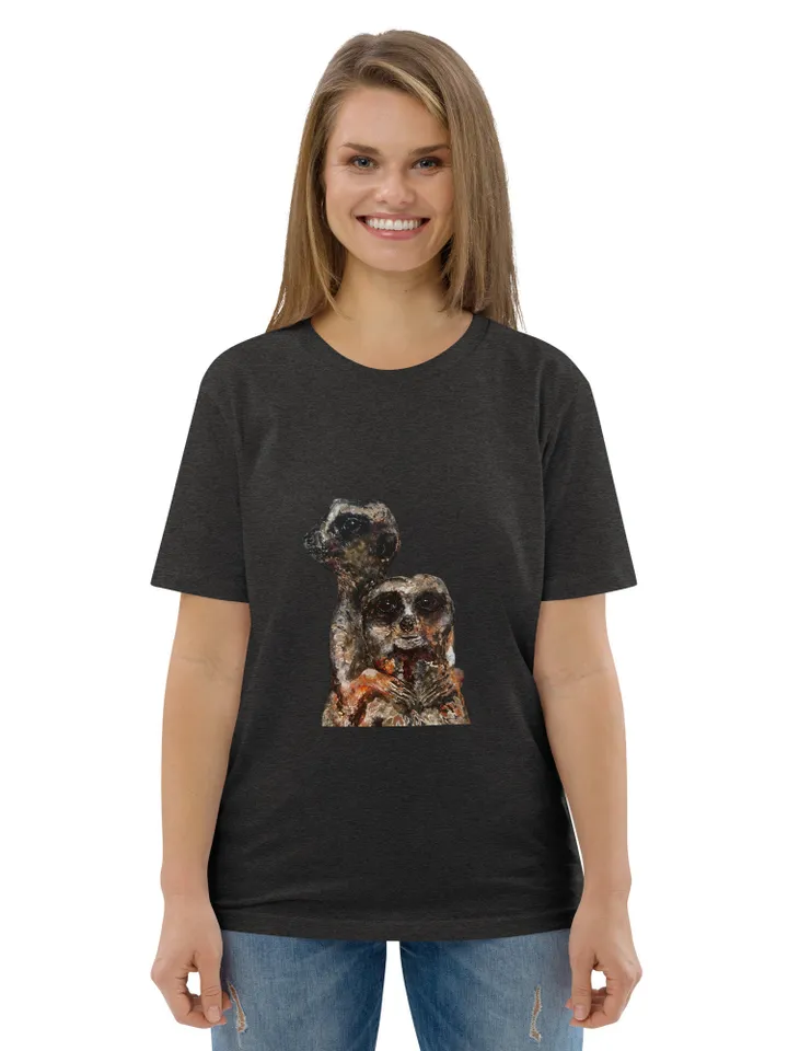 Meerkats couple Unisex organic cotton t-shirt