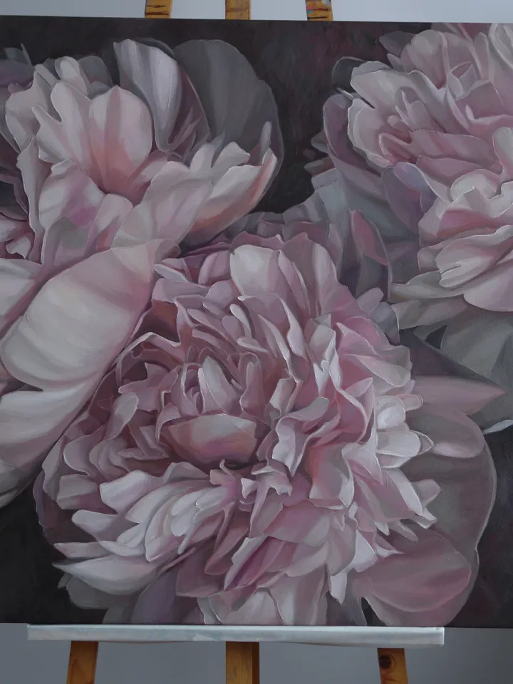 Pink peonies painting