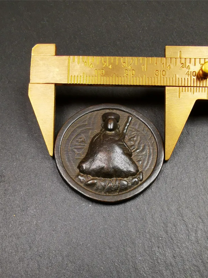 Gandhanra Old Mini Tibetan Buddha Statue Pendant,Lotus Born-Guru Rinpoche,1.4"