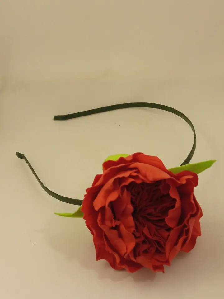 Austin red rose hairband Handmade/hair decoration/flowers hair accessories/women's jewellery/gift for her/handmade gift