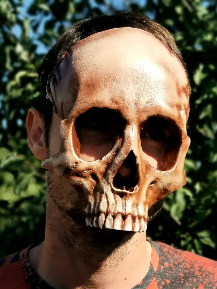 Human Skull Mask, Realistic face Mask, skull face mask, Horror Mask, resin skull mask, pagan mask, ritual mask, shamanic mask