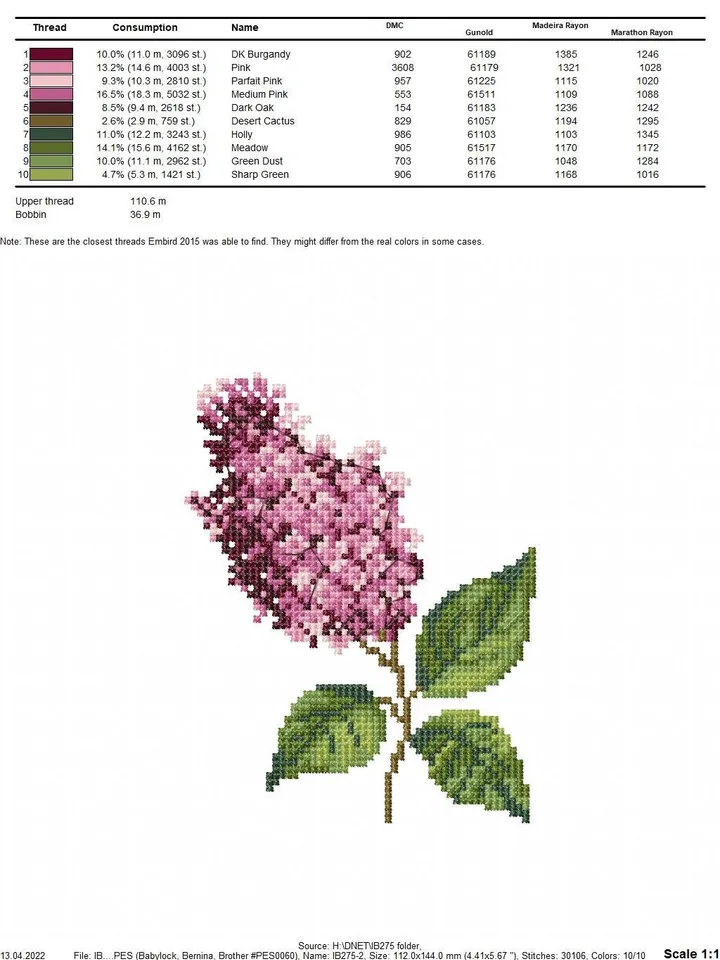 Lilac cross-stitch set patterns machine embroidery designs digital embroidery pattern clothing décor embroidery motif flower embroidery