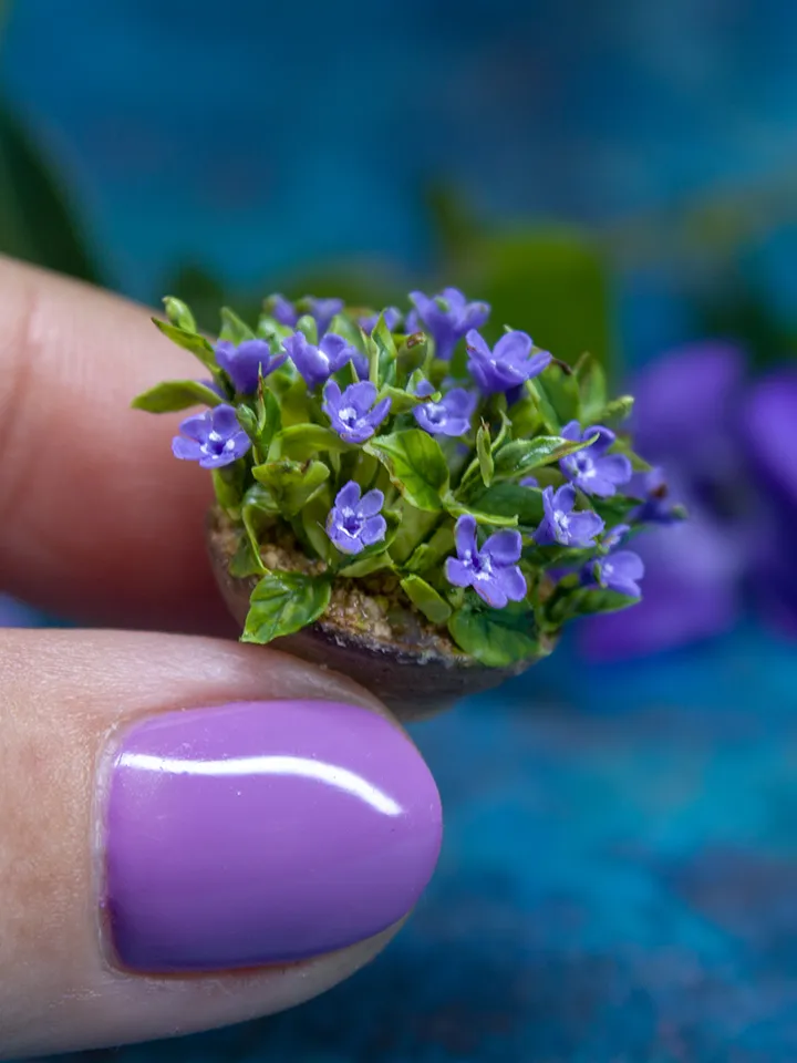 TUTORIAL Miniature periwinkle with air dry clay