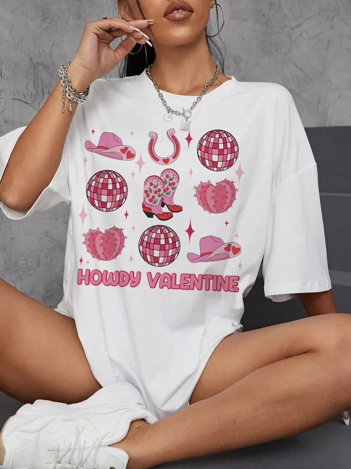 Howdy Valentine Png, Western Valentines Png, Cowgirl Valentines Day Png, Retro Valentines Png, Disco Ball Png trendy vday tshirt png