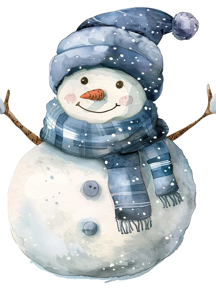 15 Winter Snowman PNG Bundle, Christmas Clipart, Printable Watercolor clip art for sublimation, High Quality PNGs, Paper craft, junk journal