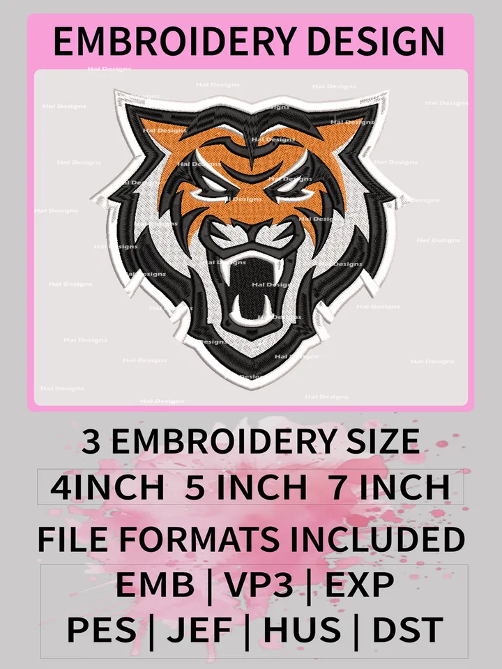 NCAA Idaho State Bengals Embroidery File, 3 Sizes, 6 Formats, NCAA Machine Embroidery Design, NCAA Logo, NCAA Teams