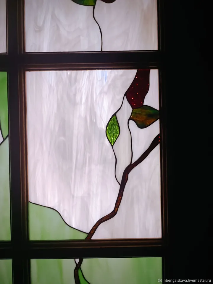 Doors: Magnolias, Tiffany Stained Glass Art, Magnolias Glass Doors, Magnolias Stained Glass Doors, Tiffany Art Glass,
Interior Doors with Magnolias Motif, Doors with Stained Glass, Stained Glass-Embellished Doors, Decorative Stained Glass Doors