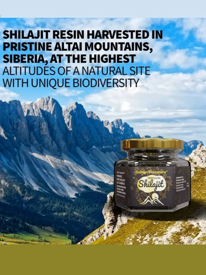 Golden Mountains Shilajit Resin Premium Pure Authentic Siberian Altai 100g 3.53oz - Measuring Spoon – Exclusive Quality