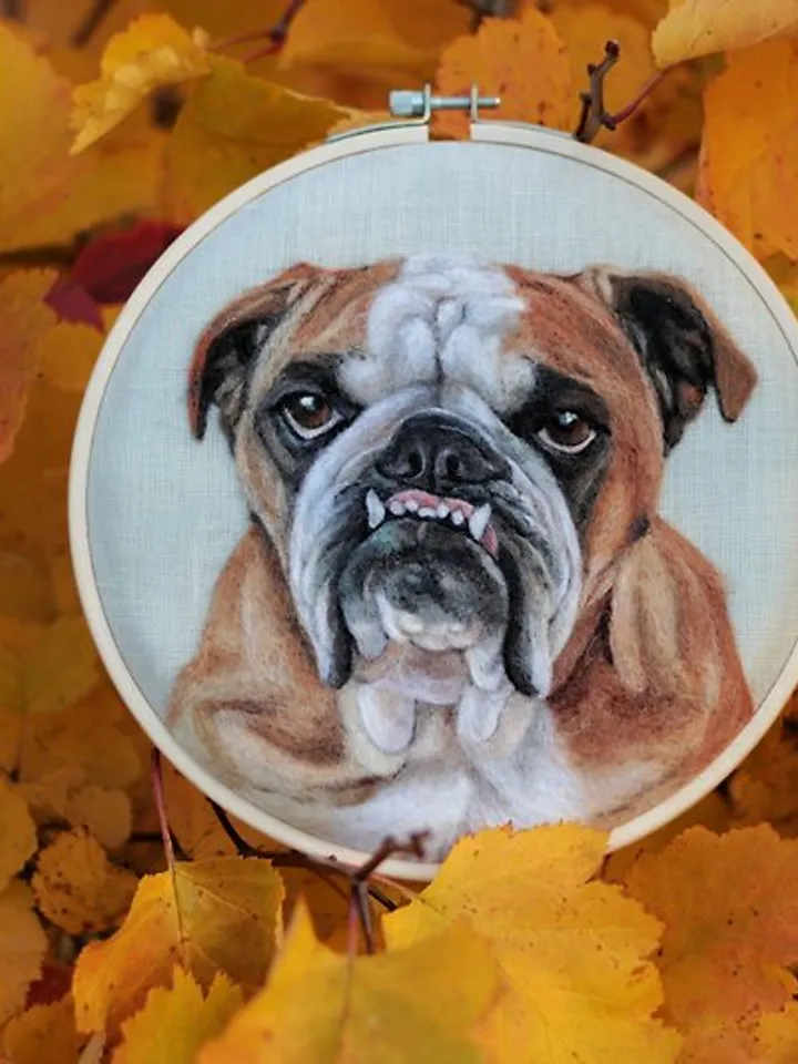 Custom felted dog portrait from photo, Christmas Gift Wrapping,Customized gift