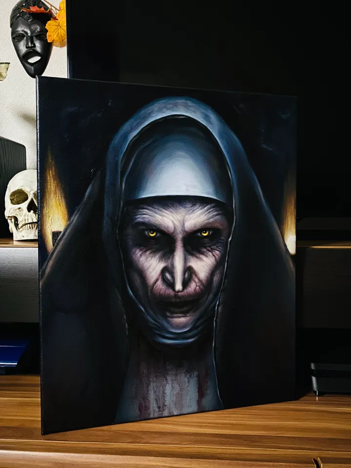 Oil painting The Nun Demon Nun
