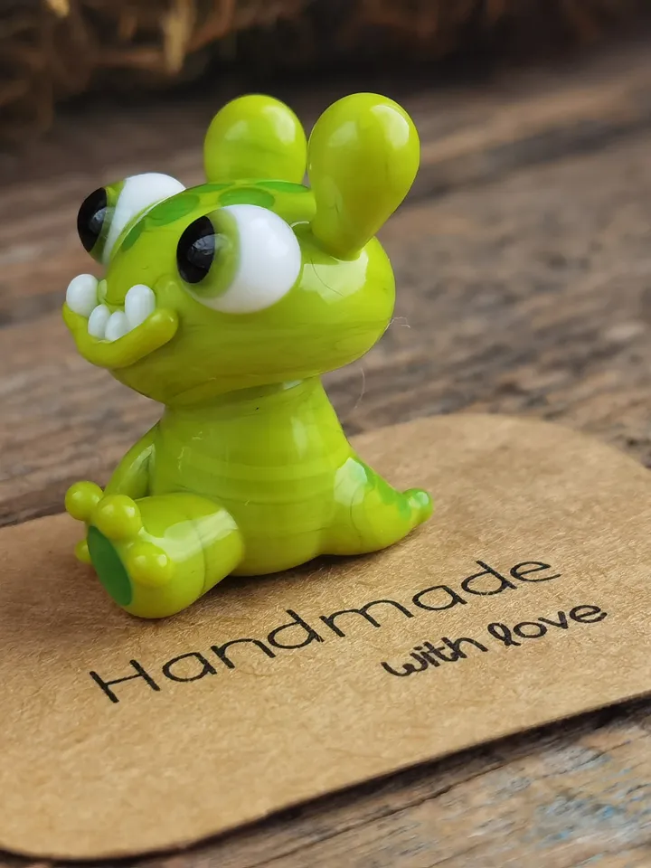 Tiny monster miniature, glass monster figurine, monster sculpture for terrarium decoration or fairy garden decor