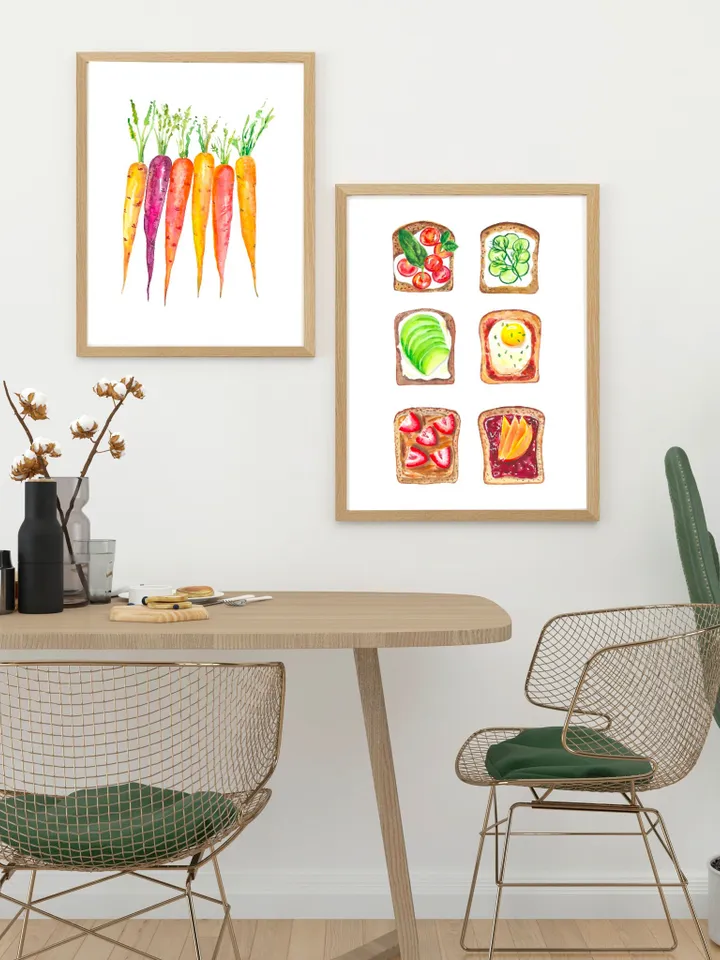 Carrot Watercolor Painting Vegetable Wall Art Food Art Print Garden Kitchen Art Print Easter Carrot Art Print Garden Fruits Prints Art Print