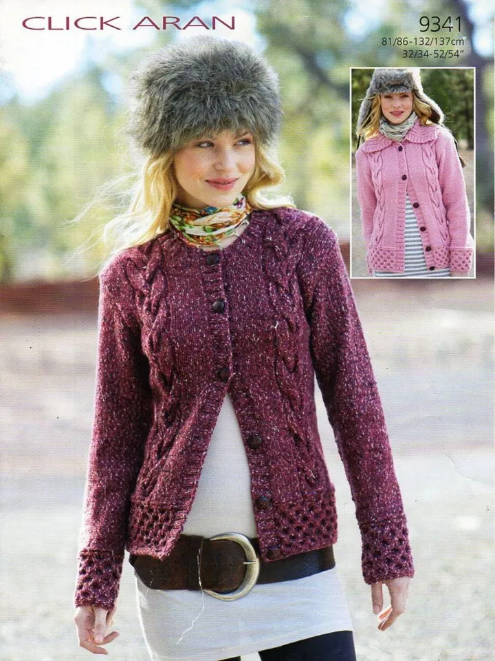 Aran cardigan knitting pattern pdf, jacket aran knitting pattern, women ladies cardigan jacket pdf