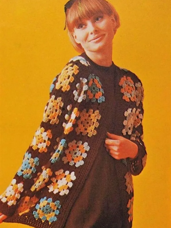 Granny square cardigan crochet pattern, cardigan crochet, granny squares motifs, women cardigan pdf