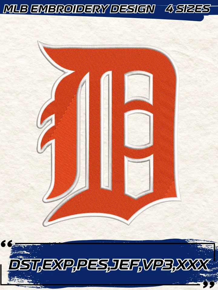 Detroit Tigers Batting Practice Logo Embroidery Design,MLB Embroidery Design,Machine Embroidery Design File,4 Sizes, Digital Download