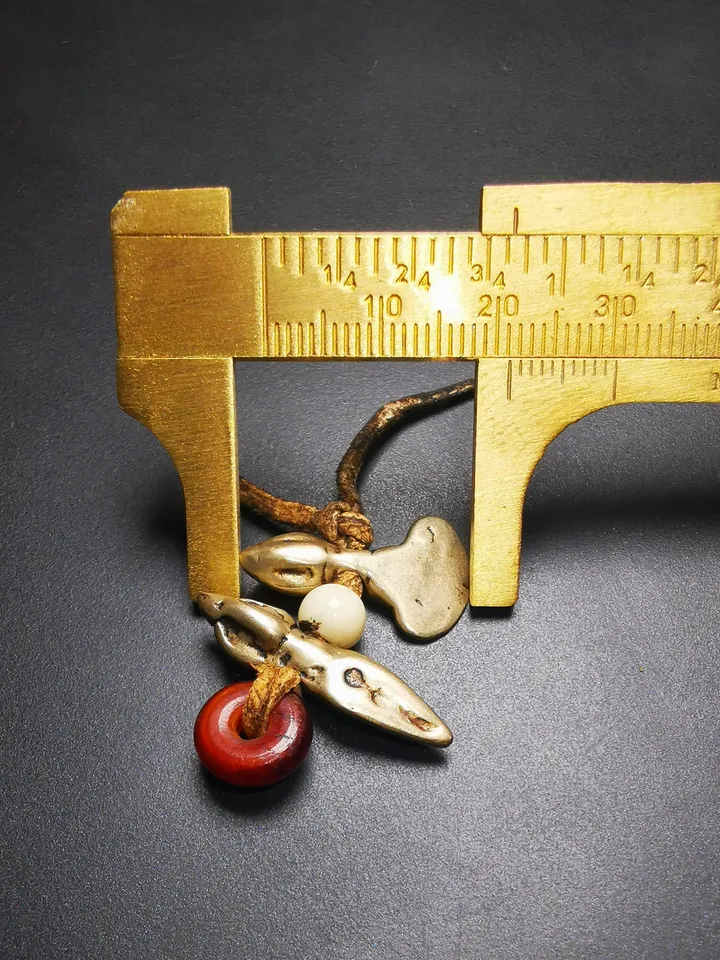 Gandhanra Antique Tibetan Amulet,Mini Kartika(knife of the dakinis) and Kila(Dorje Phurba)for Mala, Trantic Buddhism Dharma, 50 Years Old.
