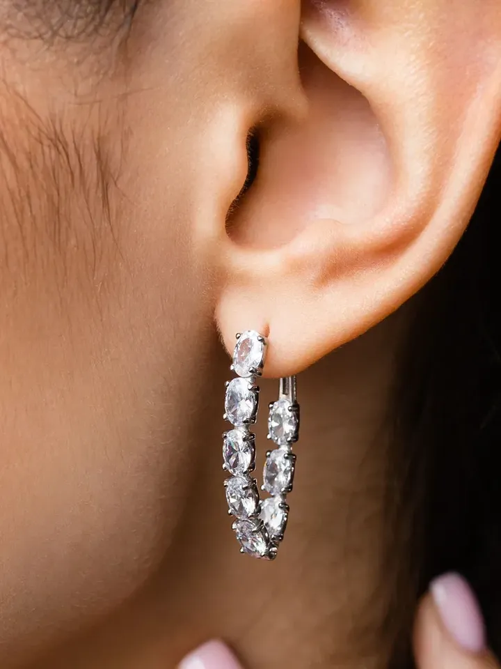 Earrings silver 925 with cubic zirconia