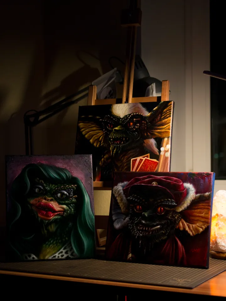 Original Oil painting Gremlin Boss