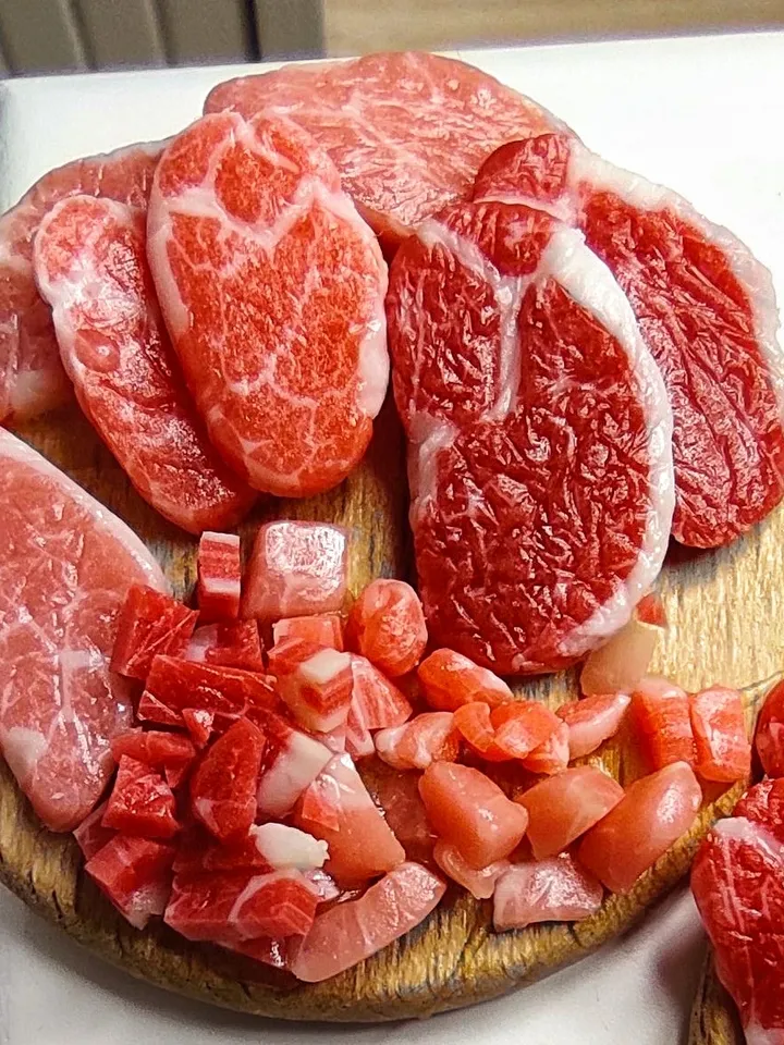 Raw Meat, Farm Food, Mini Food, Dollhouse, Realistic Miniature, Dollhouse miniature, Food for dolls, Miniature meat