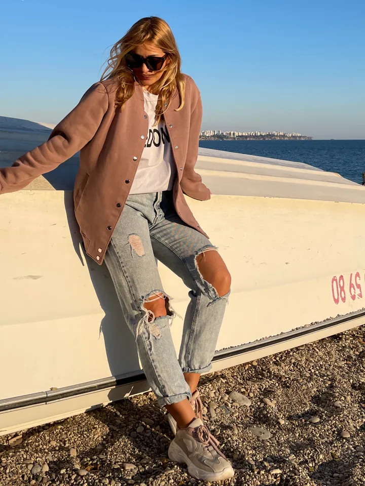 Woman bomber | Woman Summer Bomber | beige jacket Woman | Woman Sport Jacket | Style Bomber Jacket | sport jacket