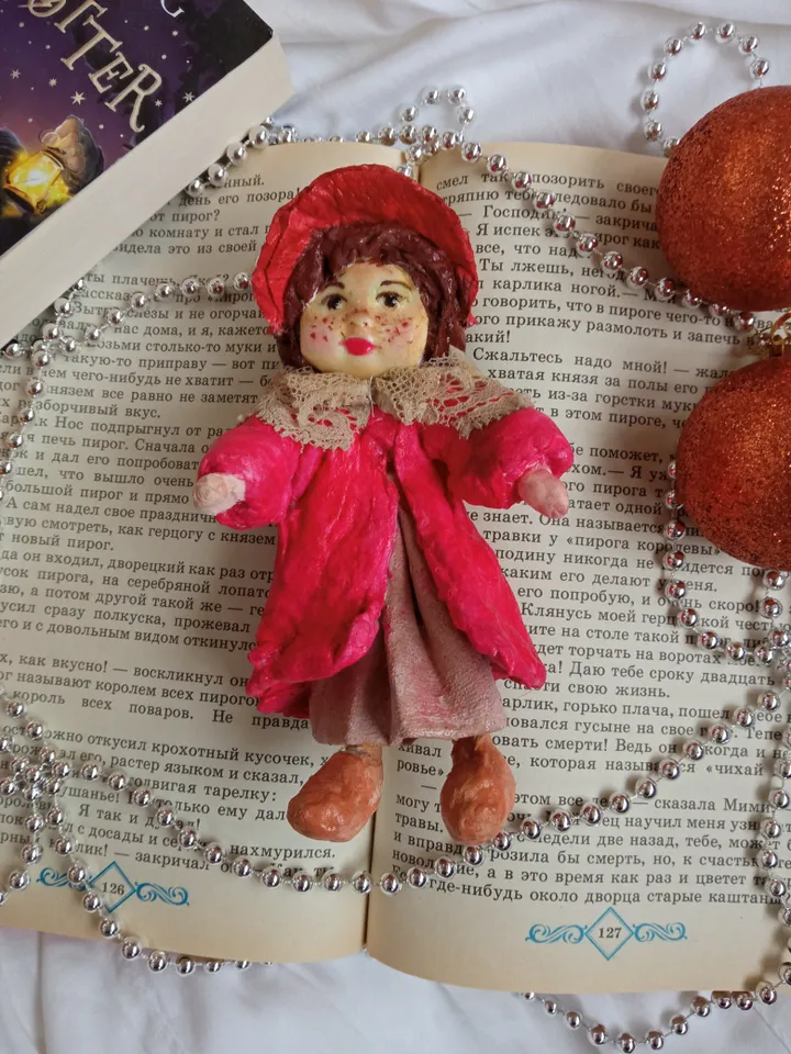 Handcrafted Little Red Riding Hood Doll - Perfect for Christmas & Home Décor Indoor. Art doll.
