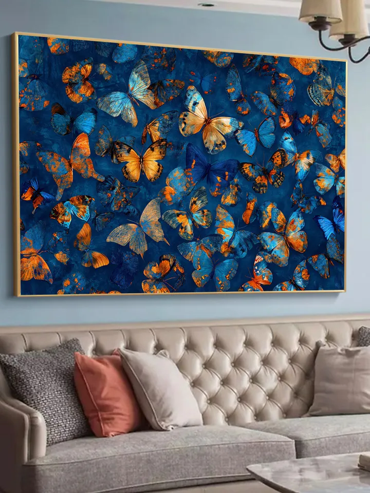 Original Colorful Butterfly Oil Painting On Canvas, Large Wall Art, Abstract Animals Painting, Office Wall Art, Custom Painting, Home Decor