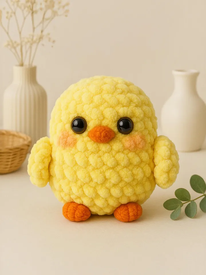 Amigurumi Chick Crochet Pattern, Plush Baby Chick PDF, DIY Easter Chicken Toy, Soft Velvet Yarn Crochet Animal, Handmade Gift