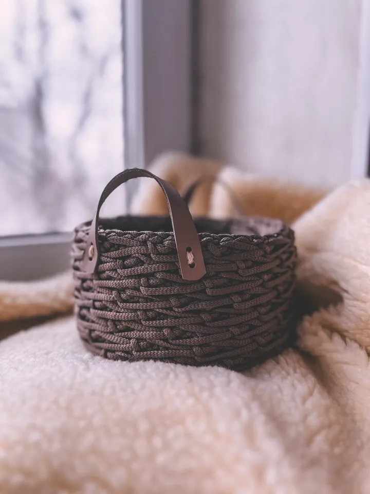 Crochet pattern basket hygge PDF Digital download, Video tutorial, Storage organization, Christmas ornament, Table decor