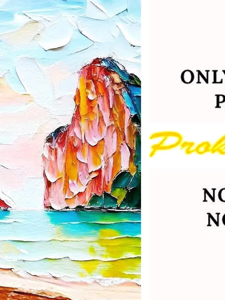Thailand Painting Original Art Original Thailand Island Khao Phing Seascape Painting Wall Art Impressionist Art by ArtProkopaloSv