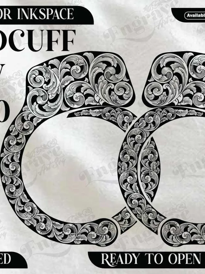 HANDCUFF Scrolling Design,lasercut,laserengraving,fiberlaser,engravingfiles