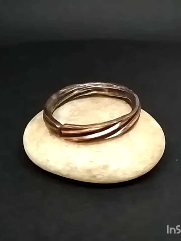Rustic Copper Ring Textured Copper Band Ring for Men 7th Anniversary Gift Alternative Engagement Ring