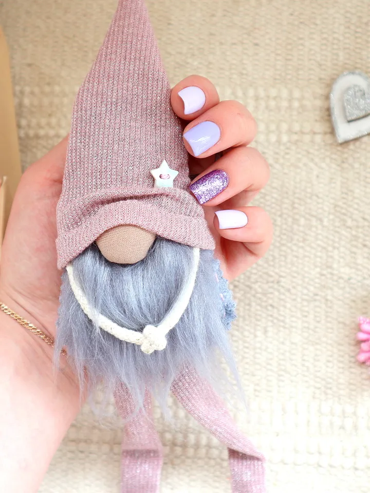 Pink and grey Gnome charm