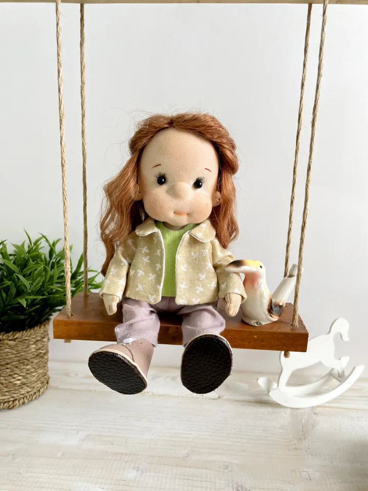 Art Doll Waldorf Doll Inspiration Handmade Textile Doll Birthday Gift for Girl