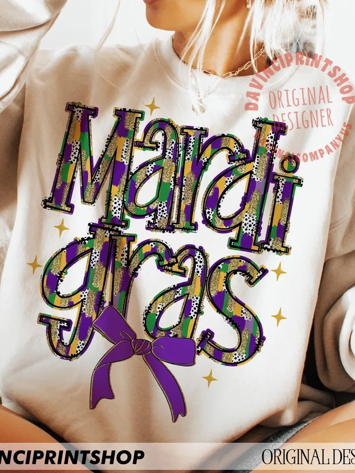 Mardi Gras Bow Png, Mardi Gras png, Fat Tuesday, Fleur De Lis Png, Retro Mardi Gras PNG, Mardi Gras Sublimation Design Download