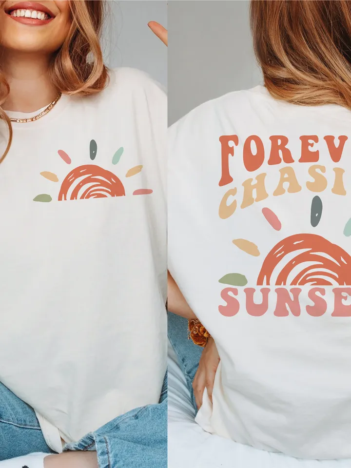 Forever Chasing Sunsets PNG SVG, Retro Summer Sublimation, Aesthetic Summer, Trendy Summer Png, Summer Sunset PNG Sublimation