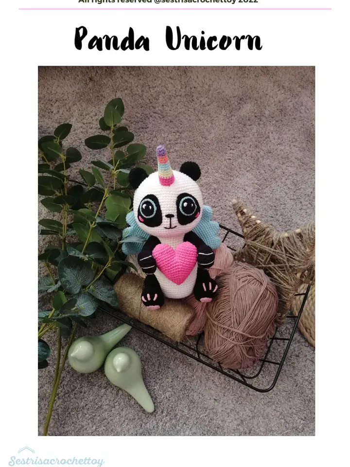 Panda Unicorn pdf crochet pattern