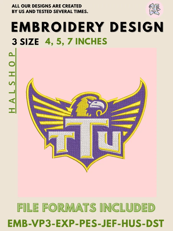 NCAA Tennessee Tech Golden Eagles Digital Embroidery File – Machine Embroidery Design 💛✨
