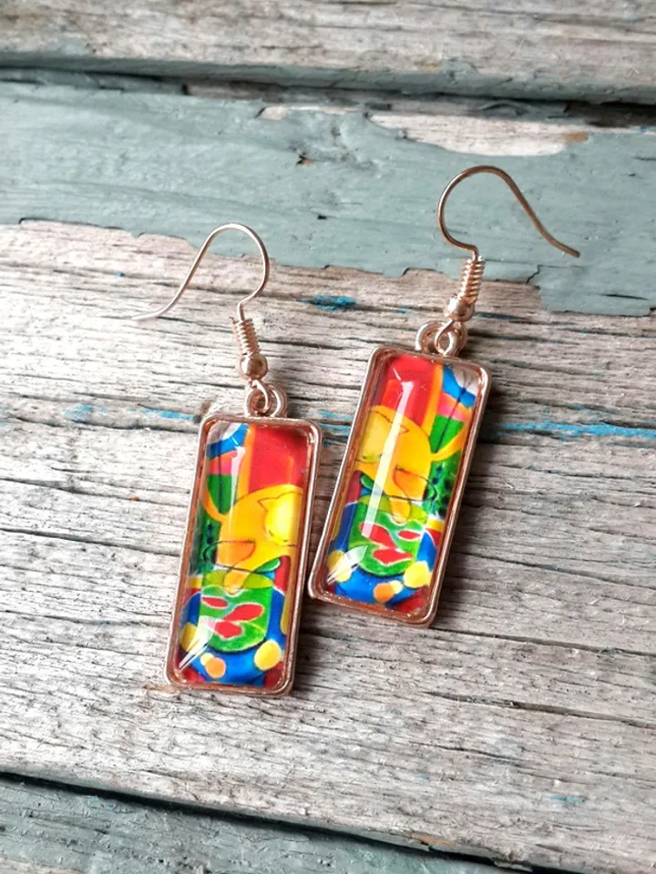 Henri Matisse Cat Earrings Dangle