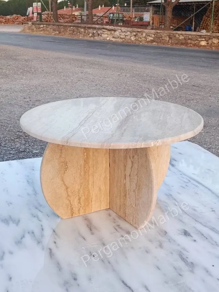 Travertine Coffee Table handmade italian model free shipping real travertine fast shipping