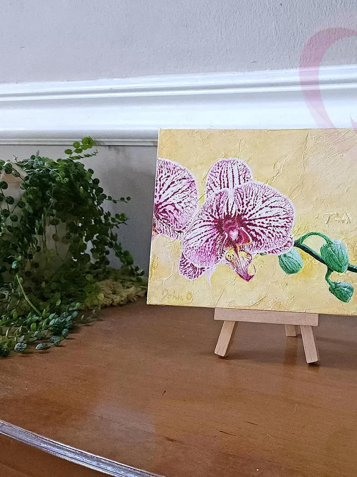 Orchid Flower Acrylic Painting Unique Gift for Orchid Lovers Cute Wall Art Decor for Mothers Day Thoughtful Gift