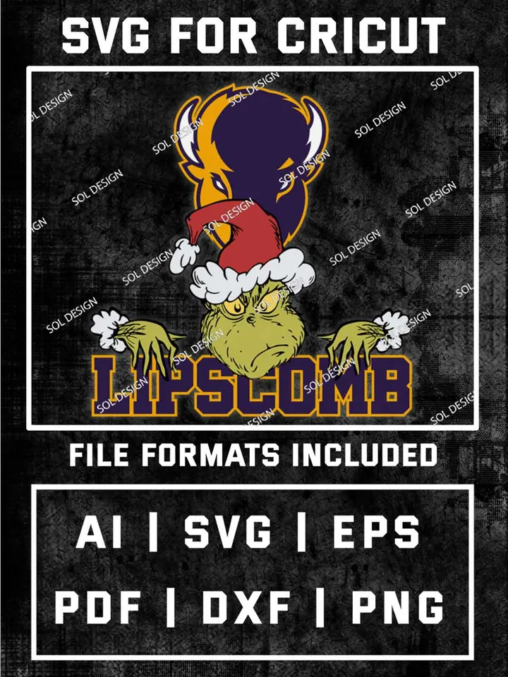 Grinch Lipscomb Bisons SVG, NCAA SVG Design, NCAA Lipscomb Bisons SVG, NCAA Bisons Cricut, Christmas Svg, Grinch svg, Digital Download