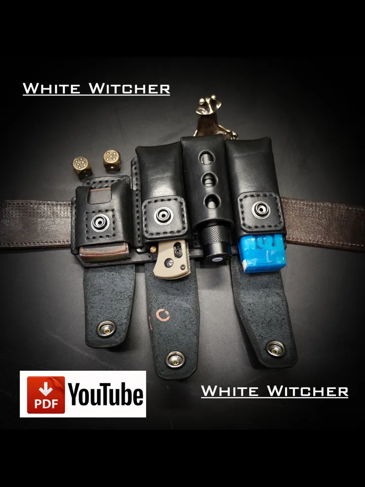 Leather pattern - EDC organizer for Wave, Zippo, knife and flashlight - EDC52