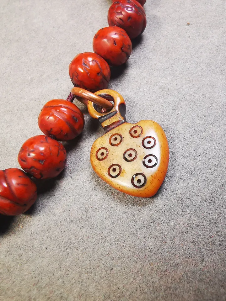 Yak Bone Carved Mantra Dot Mala Pendant,Bead Counter Clip, Prayer Bead Accessories,Gandhanra Tibetan Amulet
